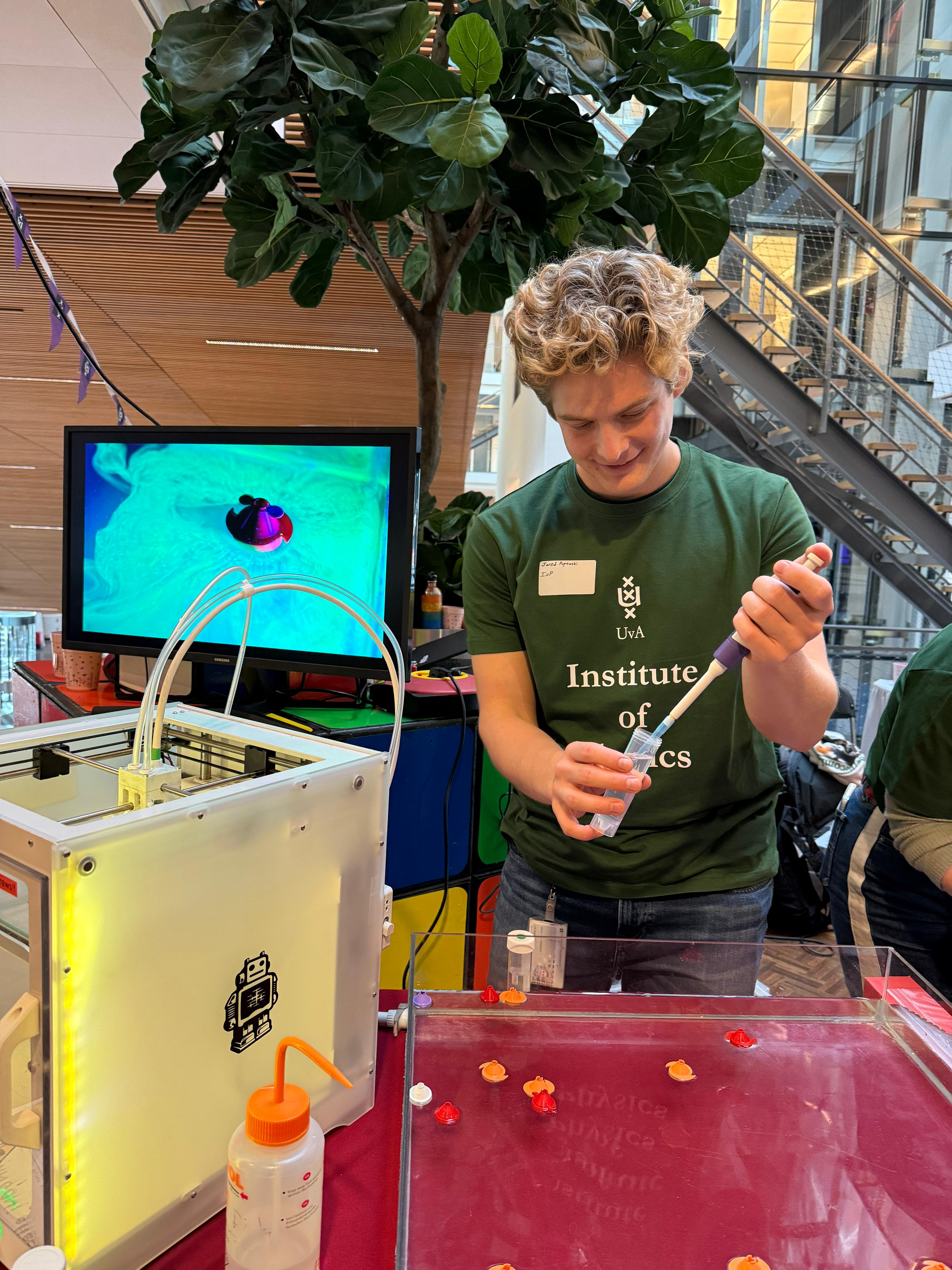 Jared demonstrating robotic active matter