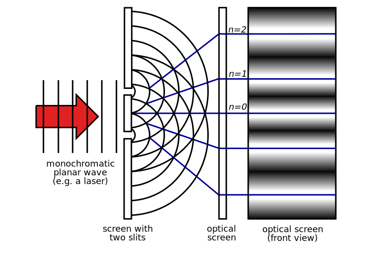 Diagram of double-slit experiment.